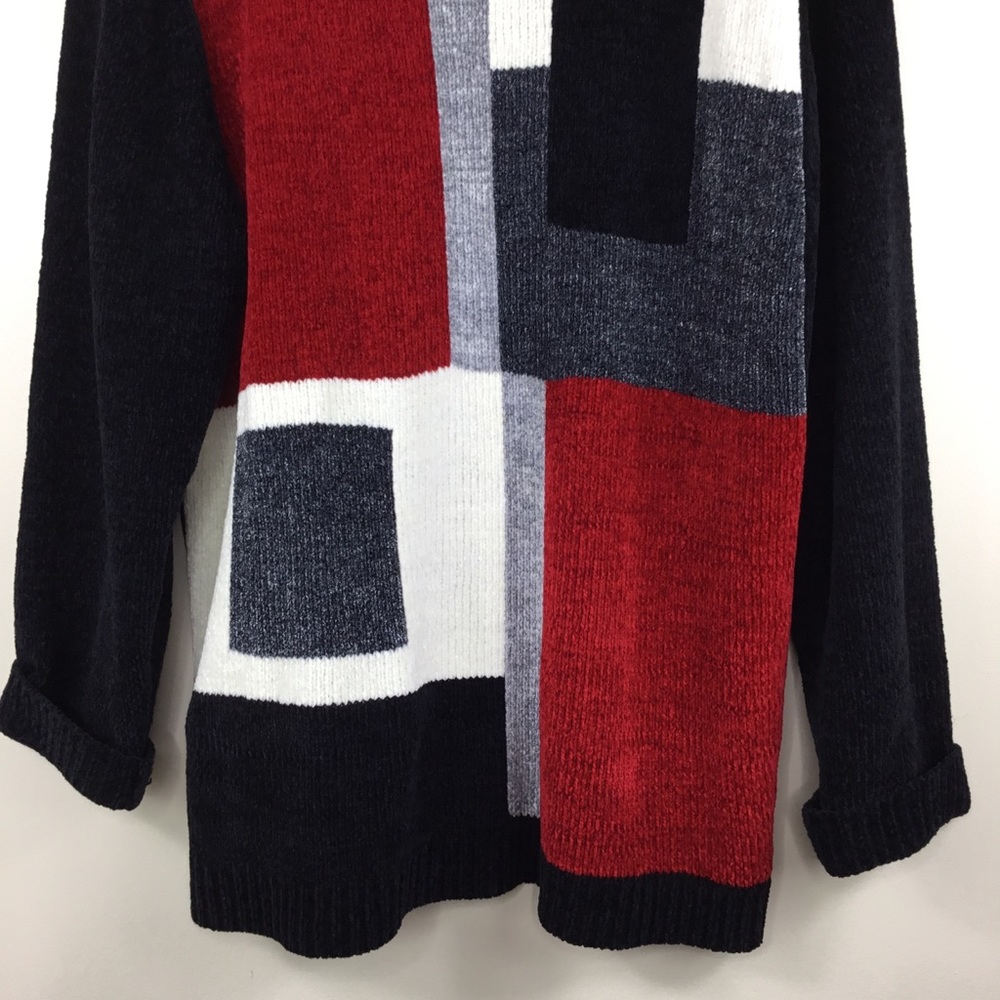 Alfred Dunner Color Block Sweater Long Sleeve S - image 3